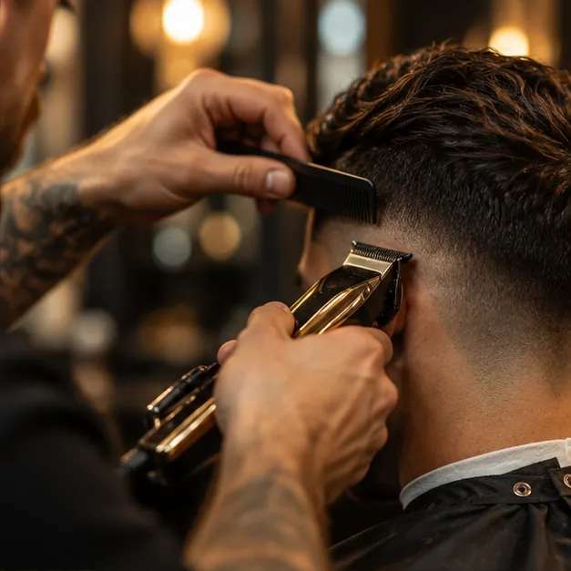 Herramientas profesionales durante un corte de cabello