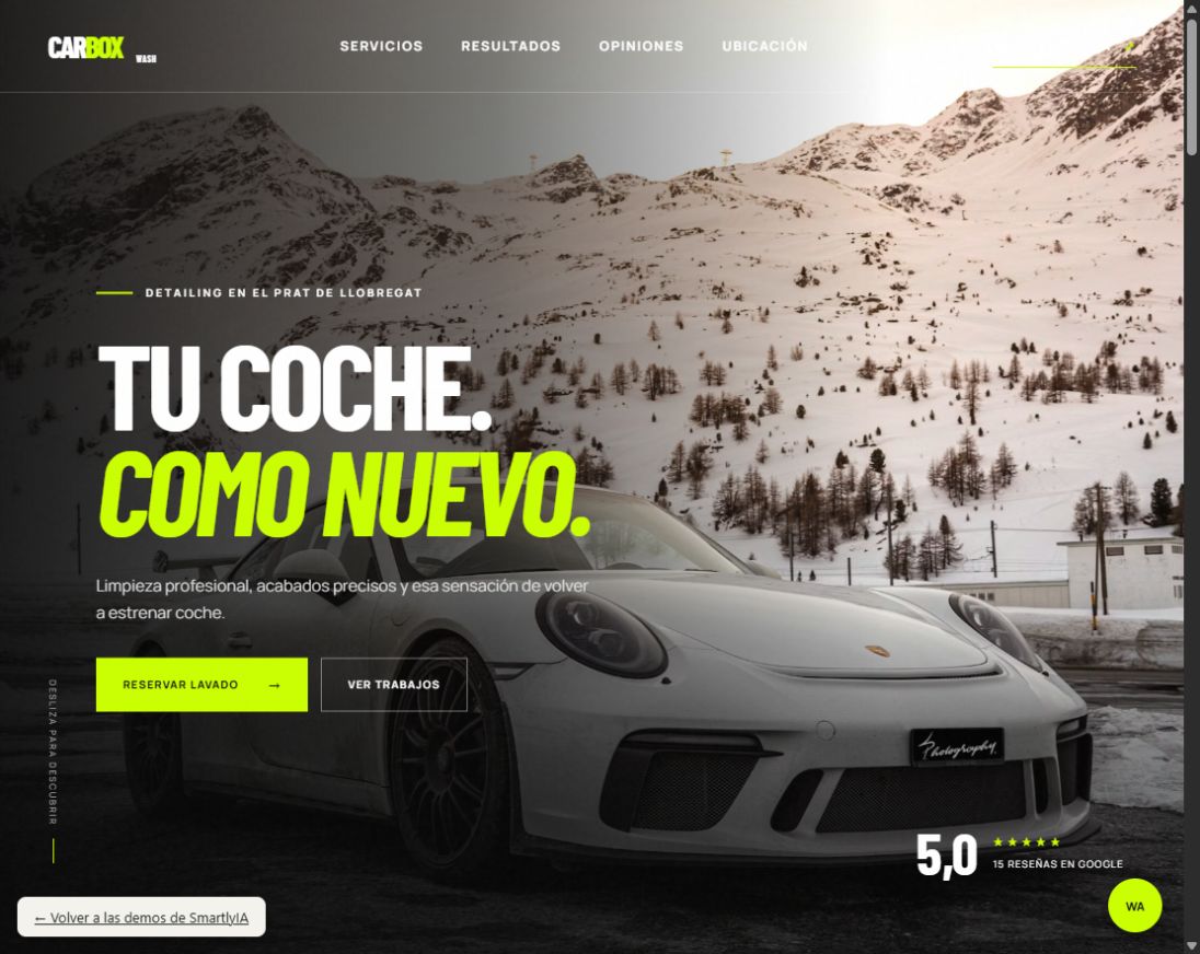 Vista de Carbox Wash